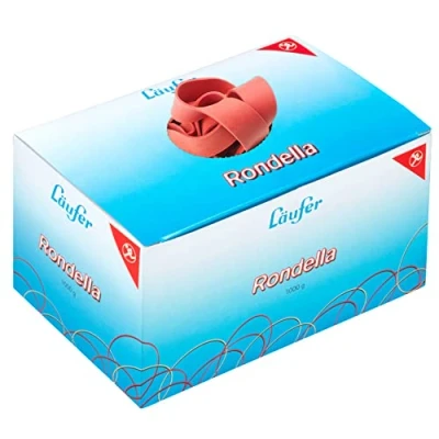 Abbildung von Läufer 51241 Rondella Gummibänder 200 x 17 mm, Durchmesser 125 mm breite Gummiringe, 1 kg Schachtel, rot