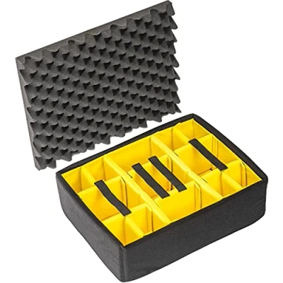 Abbildung von Peli 1555AIRDS Set gepolsterte Trennwände, Original Air Case Zubehör, Kompatibel 1555, Farbe: Schwarz/Gelb