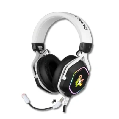 Abbildung von Konix Dungeons &amp; Dragons Kabelgebundenes Gaming Headset Rainbow für PC 50 mm Lautsprecher Mikrofon 2 m USB Kabel Hintergrundbeleuchtung Weiß und Schwarz