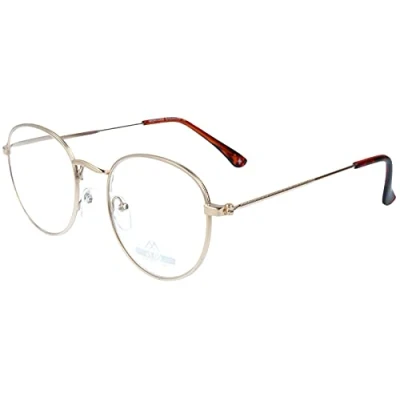 Abbildung von Praktische Metall Lesebrille / hilfe mit Blaulichtfilter LOKI in angesagter Pantoform Gold + 1,50 dpt