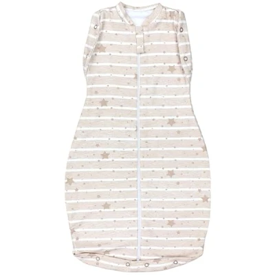Abbildung von TupTam Baby Pucksack OEKO TEX zertifizierte Materialien Swaddle Bag Wattiert Babyschlafsack 2.5 TOG unisex, Farbe: Unwattiert 0.5 TOG/Sterne Streifen Beige, Größe: 0 3 Monate