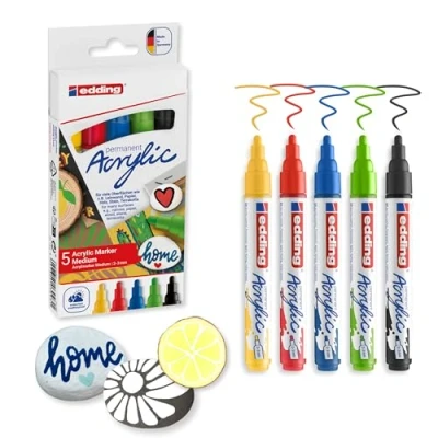 Abbildung von edding 5100 Acrylic Marker set Basic 5 ST 2 3mm / 4 5000 5(02 21)
