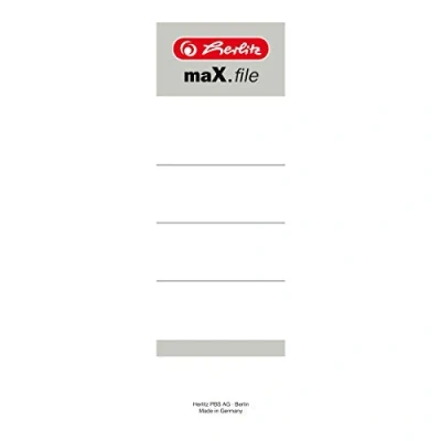Abbildung von Herlitz 5966114 Rückenschild 60 x 190 mm für 8 cm Ordner, selbstklebend, 50 Stück, weiß