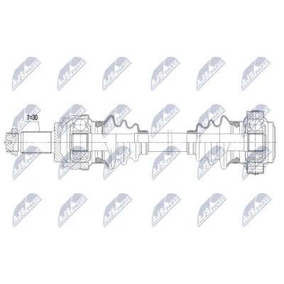 Abbildung von NTY NPW BM 246 Antriebswelle Hinterachse links 615mm Schaltgetriebe