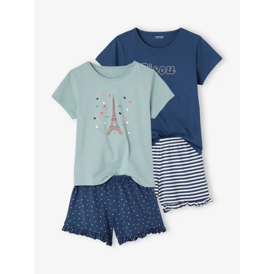 Abbildung von Vertbaudet 2ERPACK SET Pyjama für Kinder, Größe: 158, Marine