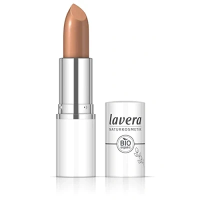 Abbildung von lavera Cream Glow Lipstick Golden Ochre 06 Intensive Farbe Glänzendes Finish Hoher Tragekomfort Bis zu 6 Stunden Halt vegan Naturkosmetik (1x 18 g)