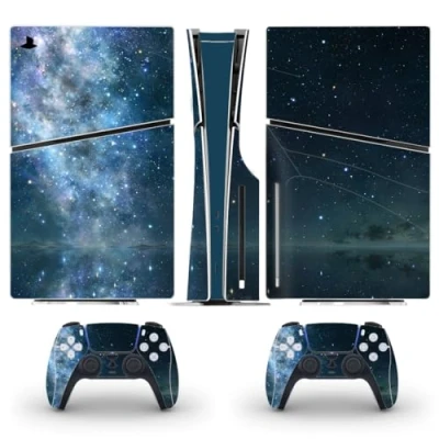 Abbildung von DolDer Sticker für PS5 Slim Disc Edition, Aufkleber Vinyl Skin Schutzfolie Folie Cover Konsole und Controller (S0066)