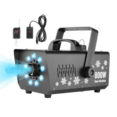 Abbildung von VEVOR Schneemaschine, 800 W, Hand /Hänge Schneemaschine mit LED Licht und 1 L Tank, ferngesteuerte Schneeflockenmaschine, Kunstschneemaschine für den Innenbereich Weihnachtsfeiern, Schnee Maschine