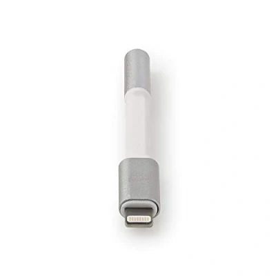 Abbildung von Nedis Lightning Adapter Apple 8 Pin 3.5 mm Buchse Vergoldet rund Aluminium Verpackung mit Sichtfenster