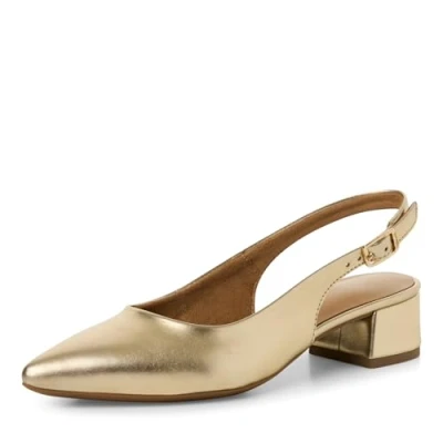 Abbildung von Tamaris Sling Pumps, Damen, Größe: 37, Light gold met Schuhe