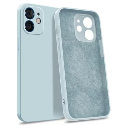 Abbildung von MyGadget Hülle für iPhone 12 [ 4 Layer Struktur Schutzhülle ] Gummierte Handyhülle mit Soft Inlay &amp; Hardcase Cover außen Hell Blau