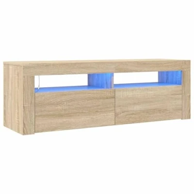 Abbildung von vidaXL TV Schrank mit LED Leuchten Lowboard Fernsehschrank Fernsehtisch Sideboard HiFi Möbel Tisch Board Sonoma Eiche 120x35x40cm