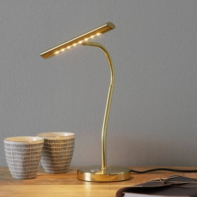 Abbildung von Trio Leuchten LED Tischleuchte Curtis 579790108, Metall Messing matt, 1x 4 Watt, 4x fach Touch, Flexarm