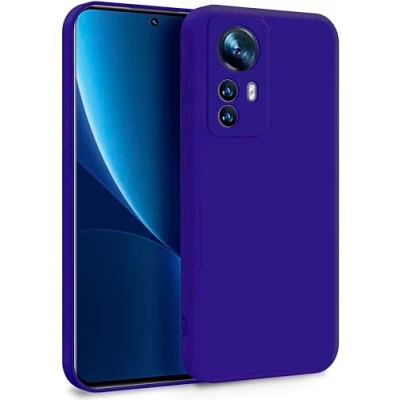 Abbildung von MyGadget Hülle für Xiaomi 12 Pro Zweilagige Handyhülle mit Kameraschutz Cover Innenfutter &amp; Silikon außen Dunkel Lila