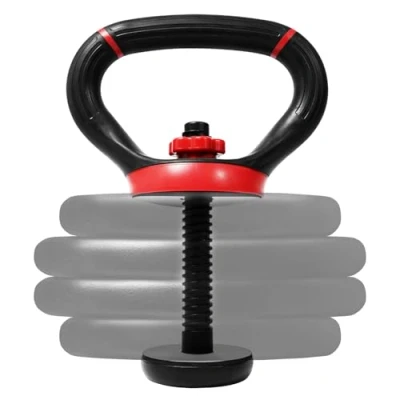 Abbildung von Yes4All LDN6 Verstellbarer Kettlebell Griff, Handle, Hantelscheiben Konverter, Rot