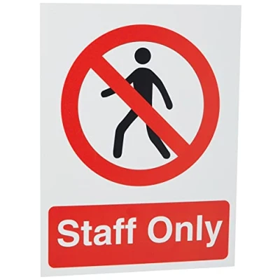 Abbildung von Seco Schild &quot;Staff Only&quot;, 300 x 400 mm, 1 halbstarrer Kunststoff