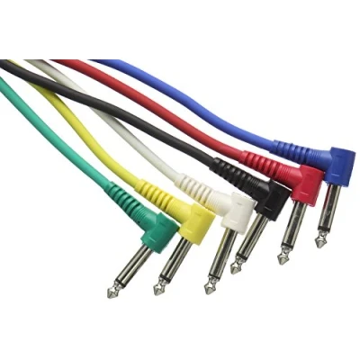 Abbildung von Stagg SPC030L E S Serie 30 cm Patchkabel 6,3 mm Winkel Mono Klinke 6er Pack