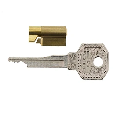 Abbildung von Burg Wächter ME/2 SB Schlüssellochsperrer für Möbeleinsteckschlösser, Möbeltürsicherung, Inkl. 2 Schlüssel, Gold, Zylinder Durchmesser: 6 mm