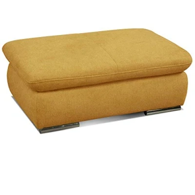 Abbildung von Cavadore Hocker Alkatraz / Polsterhocker passend zum Ecksofa oder zur Wohnlandschaft Modernes Design 101 x 43 68 Gelb