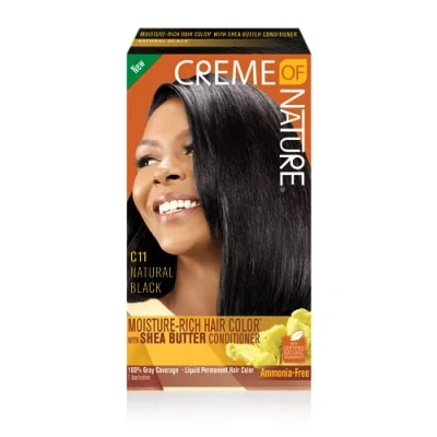 Abbildung von Creme of Nature Feuchtigkeitsreiche Haarfarbe mit Sheabutter Conditioner C11 Naturschwarz