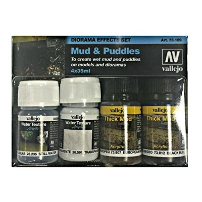 Abbildung von Vallejo Vallejo: 73.189 Diorama Effects Set Mud &amp; Puddles (4 x 35 ml)