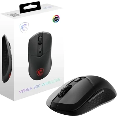 Abbildung von MSI Versa 300 Wireless Gaming Maus 8000 DPI optischer Sensor, 1000 Hz Polling Rate, symmetrisch, 30M+ Klicks, 6 Tasten, 50 Stunden Batterie, 1 ms Latenz, 60 g Kabelgebunden/kabellos
