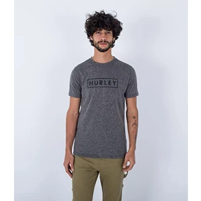 Abbildung von Hurley Oceancare Outline Textured SS Tshirt print, Herren, Größe: Small, Dk grey htr