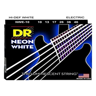 Abbildung von DR NWE 10 Strings farbige Gitarren Saiten white 0.1 0.46