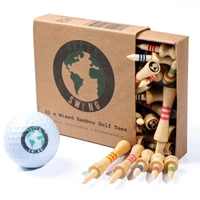 Abbildung von Green Swing Gemischte Bambus Golf Tees, Natural Edition, 70 mm, 60 38 32 25 mm