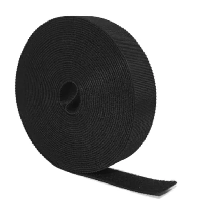 Abbildung von 5m Klettband 20mm Breit, Kabelbinder Wiederverschließbar, Schwarz Kabel Klettkabelbinder Mit Freie Schnittlänge, Beidseitig für Garten, Oficina, Hogar Kabelmanagement