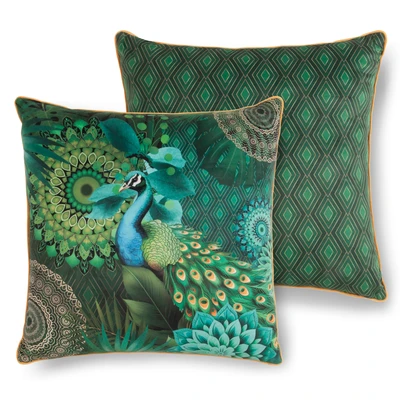 Abbildung von hip Dekokissen Polyvelvet 48 X cm Agatha grün mandalas &amp; peacock, Couch Kissen Sofa