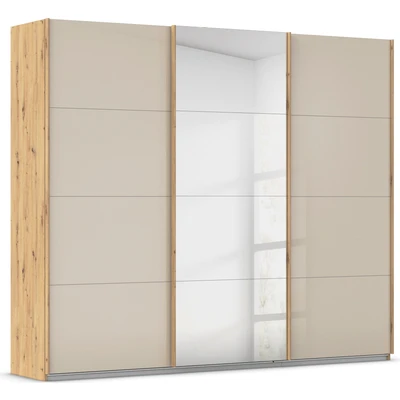 Abbildung von rauch Schwebetürenschrank &quot;Kleiderschrank Kleiderschränke Schrank Garderobe AGORDO mit Glasfront&quot;, sowie Metallgriffleisten und viel Stauraum