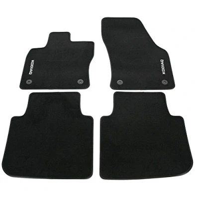 Abbildung von Skoda 566061270 Prestige Textil Fußmatten 4X Stoffmatten Premium Velours mit Kodiaq Schriftzug, schwarz