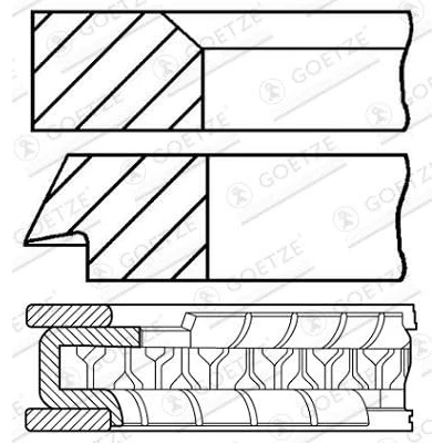 Abbildung von GOETZE ENGINE 08 991407 00 Kolbenringsatz 83 0,5 AUDI: A4 B5 Avant, Limousine, 80 B3