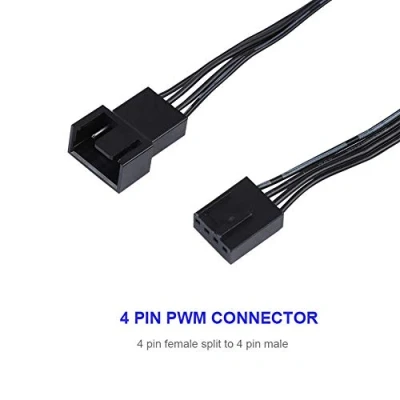 Abbildung von Eboxer 5 stuks 4 pins fan power verlengkabel, PWM aansluitkast ventilatorverlengkabel voor computer