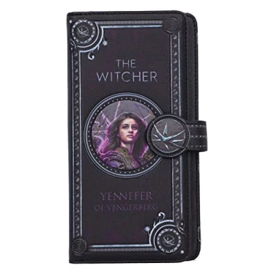 Abbildung von Nemesis Now The Witcher Yennefer Geldbörse mit Prägung, 18,5 cm, PU Leder, Schwarz, offizielles Lizenzprodukt von Witcher, geprägte Geldbörse, 4 Bargeld und 12 Kartenfächer,