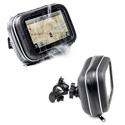 Abbildung von Motorrad/Fahrradlenkerhalter Halter mit wasserdichtem Gehäuse für Garmin Zumo 396LMT S 346LMT 595LM 395LM 345LM 590LM 660LM 390LM 340LM 396 346 LMT LM 340 390 5&#039;&#039; Sat NAV