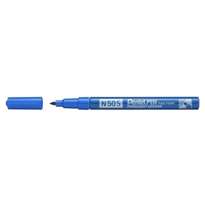 Abbildung von Pentel Stift N50S C Permanentmarker, Aluminiumgehäuse, 1,0 mm, blau