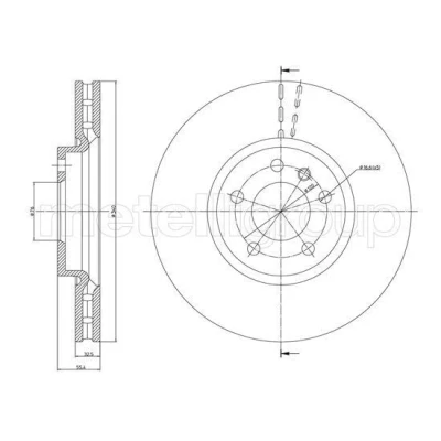 Abbildung von METELLI Bremsscheibe VOLKSWAGEN: Multivan 5 (7HM, Transporter Kastenwagen, Bus 340,0mm 32,6mm Belüftet 23 1470C Bremsscheiben