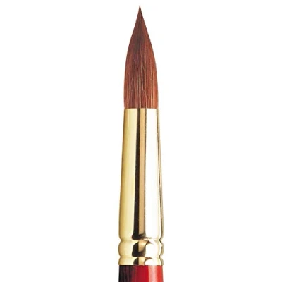 Abbildung von Winsor &amp; Newton 5181707 Sceptre Gold II Künstler Aquarellpinsel mit hoher Farbtragekapazitat exzellenter Sprungkraft, Serie 101 Rundpinsel, kurzer Stiel, Nr.7 4,1mm