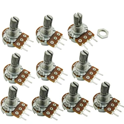 Abbildung von Aihasd 10PCS B10K 10K Ohm Adjustment Single Linear Rotary Taper Potentiometer Shaft 15mm