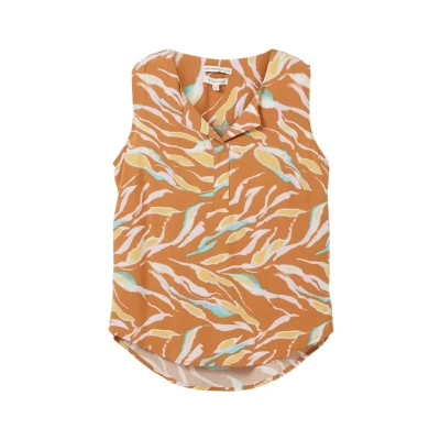 Abbildung von TOM Tailor Gemusterte Bluse, Damen, Größe: 34, Brown abstract leaf design