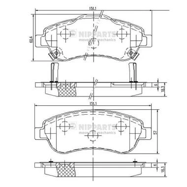 Abbildung von Bremsbelagsatz, Scheibenbremse NIPPARTS N3604066