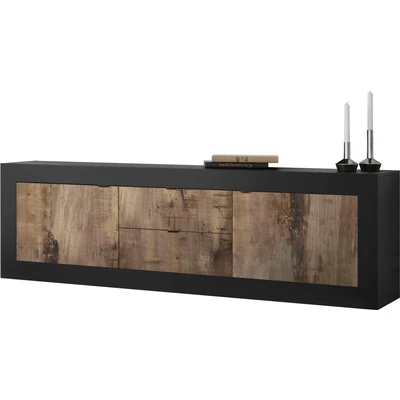 Abbildung von INOSIGN Lowboard &quot;Basic Breite 210 cm, TV Board 2 Türen, Schubkästen, Schrank&quot;, Metallgriff, moderne Rahmenoptik, viel Stauraum, Farbauswahl