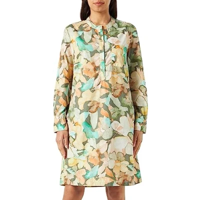 Abbildung von camel active Sommer MIT Allover Print Blusenkleid, Damen, Größe: XXL, Aop papaya aquarell