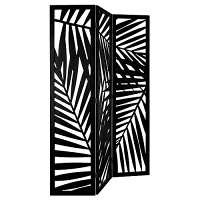 Abbildung von Atmosphera Paravent Feuille Holz Schwarz H 170 cm