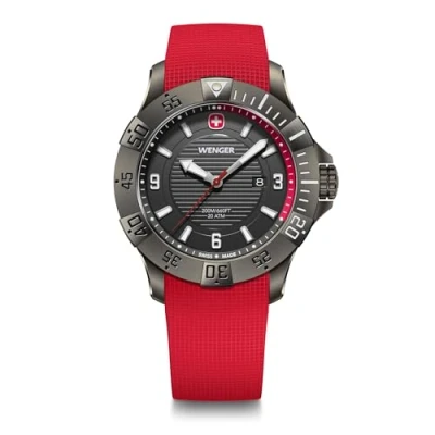 Abbildung von Wenger Herren Armbanduhr Seaforce Analog Quarz, Ø 43 mm, Swiss Made, Wasserdicht bis 200 m, Silikon Armband, 01.0641.144