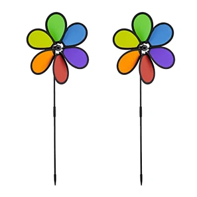 Abbildung von relaxdays Windspiel Windrad Blume 2er Set