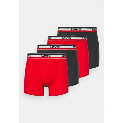Abbildung von Levi&#039;s MEN LOGO Brief 4 PACK Boxerbriefs, Herren, Größe: Medium, Red/black