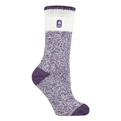 Abbildung von HEAT HOLDERS Damen Winter Extra Warm Thermosocken/Kuschelsocken für Geschenk (37 42 EU, Schneeglöckchen Lila)